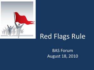 Red Flags Rule BAS Forum August 18, 2010