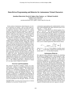 Data-Driven Programming and Behavior for Autonomous Virtual Characters