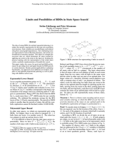 Limits and Possibilities of BDDs in State Space Search ∗ {stefan.edelkamp, -dortmund.de