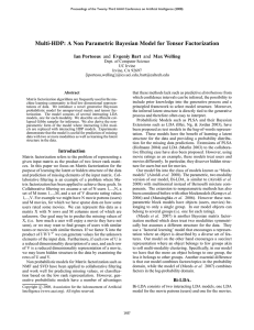 Multi-HDP: A Non Parametric Bayesian Model for Tensor Factorization Ian Porteous