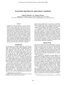 Incremental Algorithms for Approximate Compilation Alberto Venturini and Gregory Provan