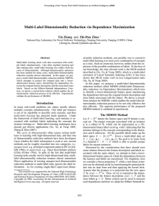 Multi-Label Dimensionality Reduction via Dependence Maximization Yin Zhang