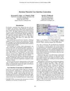 Decision-Theoretic User Interface Generation Krzysztof Z. Gajos and Daniel S. Weld