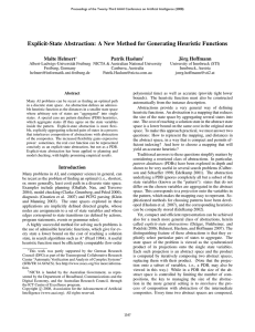 Explicit-State Abstraction: A New Method for Generating Heuristic Functions Malte Helmert