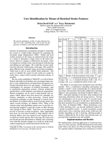 User Identification by Means of Sketched Stroke Features