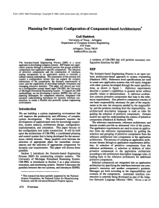 Planning  for  Dynamic Configuration  of  Component-based... Gail  Haddock
