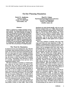 On-line Planning Simulation Scott  D.  Anderson