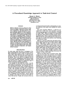 A  Procedural Knowledge  Approach  to  Task-level Control