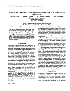 Comparing  Heuristic, Evolutionary and  Local Approaches  to
