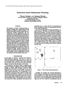 Deduction-based Refinement Planning Werner Stephan  and Susanne  Biundo