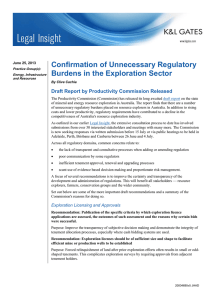 Confirmation of Unnecessary Regulatory Burdens in the Exploration Sector