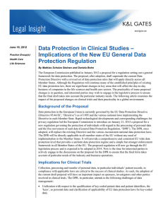 Data Protection in Clinical Studies – Protection Regulation
