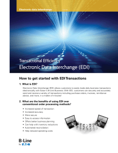 Electronic Data Interchange (EDI) Transactional Efficiency 1.  What is EDI?