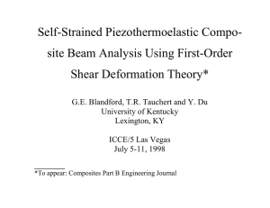 Self-Strained Piezothermoelastic Compo- site Beam Analysis Using First-Order Shear Deformation Theory*