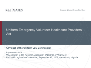 Uniform Emergency Volunteer Healthcare Providers Act