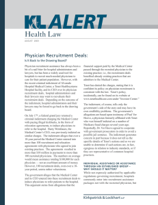 Health Law Physician Recruitment Deals: Is It Back to the Drawing Board?