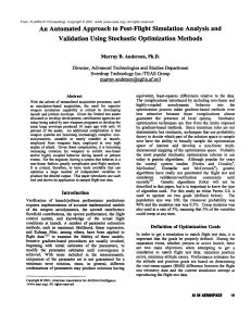 An Automated Approach to  Post-Flight  Simulation  Analysis ... Validation  Using Stochastic  Optimization Methods