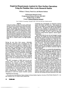 Empirical Requirements Analysis  for  Mars Surface  Operations