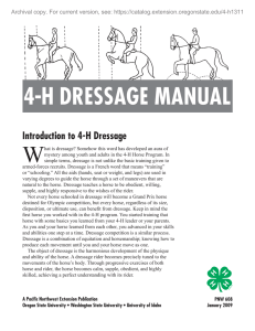 W 4-H Dressage Manual Introduction to 4-H Dressage