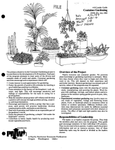 f Container Gardening Overview of the Project 1^,0 ^i t-oo- f-