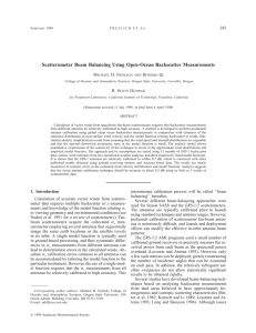 Scatterometer Beam Balancing Using Open-Ocean Backscatter Measurements 283 M H. F