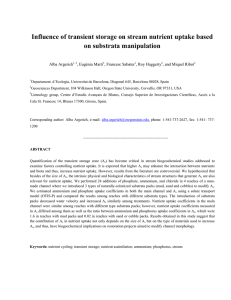 Influence of transient storage on stream nutrient uptake based  Alba Argerich