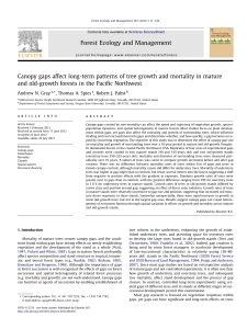 Canopy gaps affect long-term patterns of tree growth and mortality... and old-growth forests in the Paciﬁc Northwest