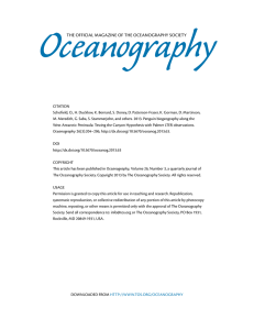 O ceanography THE OFFICIAL MAGAzINE OF THE OCEANOGRAPHY SOCIETY