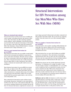 Structural Interventions for HIV Prevention among Gay Men/Men Who Have