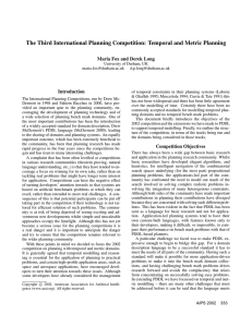 The Third International Planning Competition: Temporal and Metric Planning Introduction