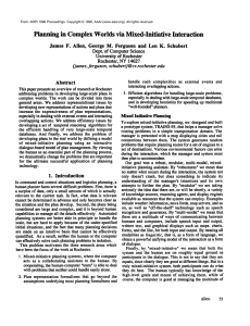 Planning in  Complex Worlds via  Mixed-Initiative  Interaction