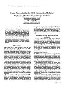 Query Processing in the SIMS Information Mediator