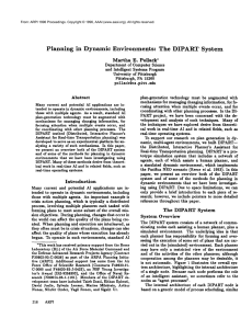 Planning in  Dynamic  Environments: The  DIPART  System