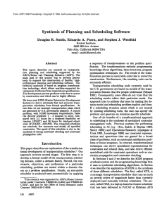 Synthesis of  Planning  and  Scheduling  Software