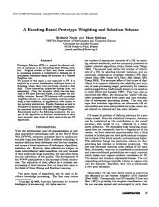 A  Boosting-Based Prototype Weighting  and  Selection Scheme