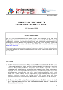PRELIMINARY THIRD DRAFT OF THE SECRETARY-GENERAL’S REPORT (18 November 2008)