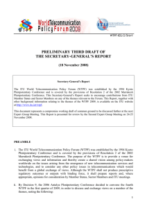 PRELIMINARY THIRD DRAFT OF THE SECRETARY-GENERAL’S REPORT (18 November 2008)