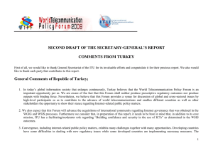 SECOND DRAFT OF THE SECRETARY-GENERAL’S REPORT COMMENTS FROM TURKEY