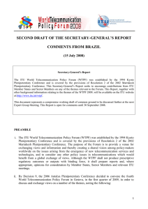 SECOND DRAFT OF THE SECRETARY-GENERAL’S REPORT COMMENTS FROM BRAZIL (15 July 2008)