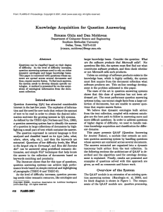Knowledge  Acquisition for  Question  Answering