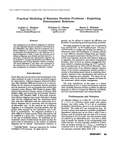 Practical Modeling  of  Bayesian  Decision  Problems  -... Deterministic Relations