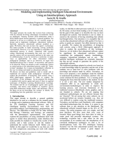 Modeling and Implementing Intelligent Educational Environments Using an Interdisciplinary Approach