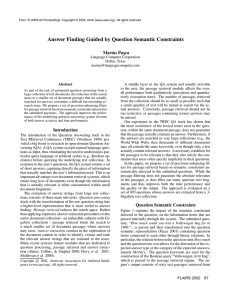 Answer Finding Guided by Question Semantic Constraints Marius Pas¸ca