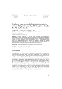 Synthesis, structure and photocatalytic activity of nano TiO and nano Ti M