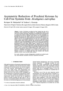 of  Prochiral Ketones bv Asvmmetric Reduction Alcaligenes eutrophus M.
