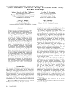 System Reﬁnement in Practice – Using a Formal Method to... Real–Life Knowledge Rainer Knauf Avelino J. Gonzalez