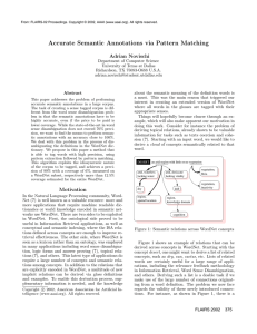 Accurate Semantic Annotations via Pattern Matching Adrian Novischi
