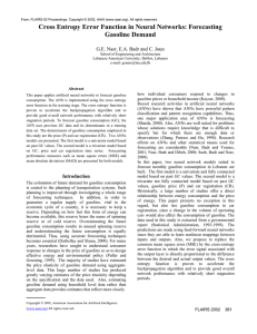 Cross Entropy Error Function in Neural Networks: Forecasting Gasoline Demand