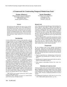 A Framework for Constructing Temporal Models from Texts Enrique Alfonseca Suresh Manandhar