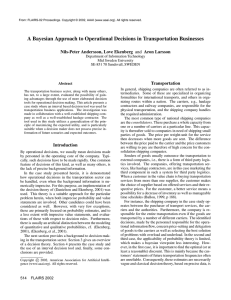 A Bayesian Approach to Operational Decisions in Transportation Businesses Transportation